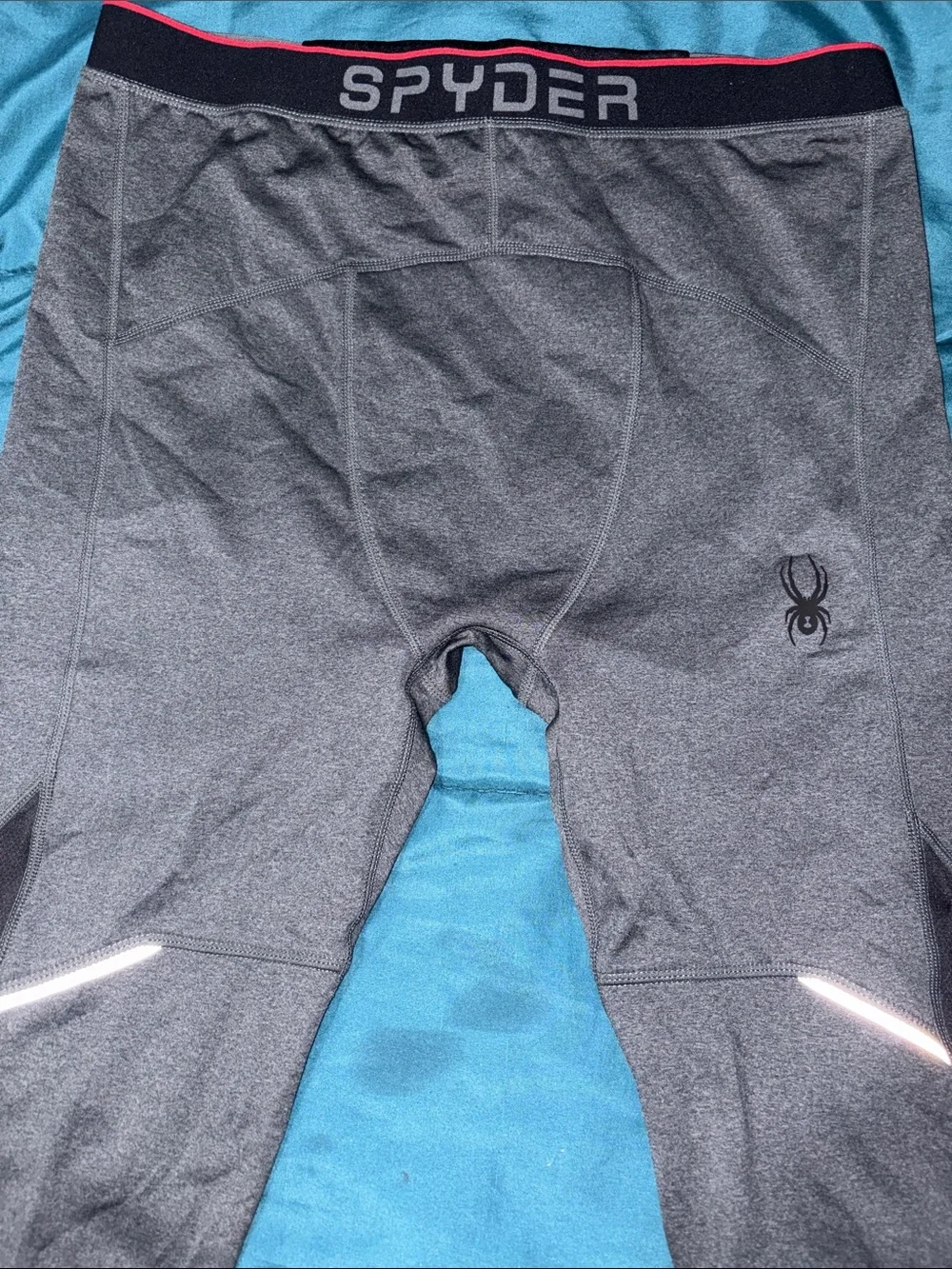Spyder Men's Gray and Black Performance Base Layer Tights - Large